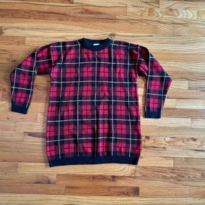 Plaid Christmas maternity sweater